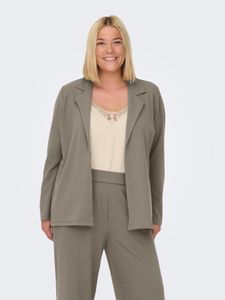 ONLY CARMAKOMA Damen Blazer Große Übergröße Business Cardigan Strickjacke Plus Size Basic CARSANIA, Farben:Braun-3, Größe:46-48