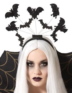 Fledermaus-Haarreifen für Damen Vampir-Accessoire für Halloween schwarz