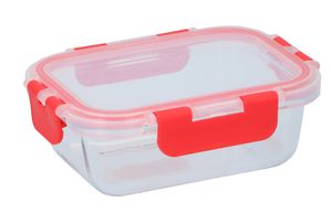 alpina. Frischhaltebox aus Glas, 390 ml, geeignet für Gefrierschrank, Mikrowelle, Backofen und Spülmaschine, 15,6 x 12 x 5,6 cm,