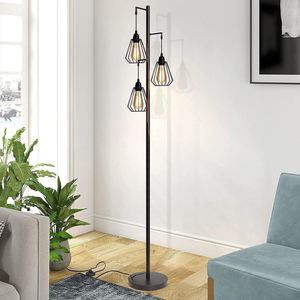 ZMH Vintage lampa podłogowa Lampa podłogowa w stylu industrialnym podłogowa wykonana z żelaza Retro lampa podłogowa E27 gniazdo max 40W, bez żarówki