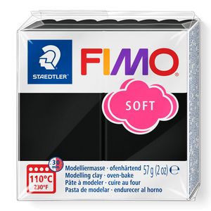 FIMO, Modelliermasse, Knete schwarz soft normal