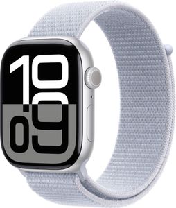 Apple Watch Series 10 GPS 46mm Aluminium Silber Sport Loop Blue Cloud
