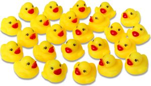 Schramm® 24 Stück Gummiente Quietsche Ente gelb ca. 3,5 cm Quietscheente Badeente Bade Ente Enten Badeenten Gummienten