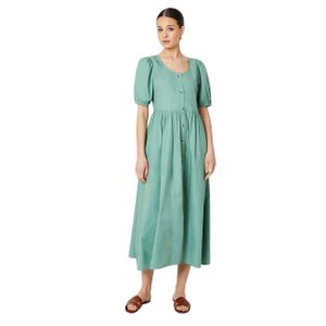 Dorothy Perkins - Midikleid Knopfleiste für Damen Puffärmel DP4843 (38 DE) (Salbei)