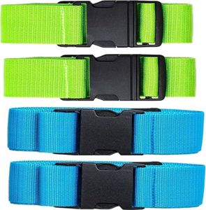 4 Pack Gepäckbänder für Koffer, Gepäckband, Kofferband, Gepäckgurtband, Koffergurtband (blau, grün)