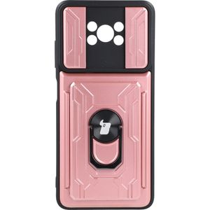 Schutzhülle Bizon Case Camshield Card Slot Ring für Xiaomi Poco X3 / X3 Pro / X3 NFC, Rosa