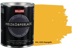 OELLERS Premium Heizkörperlack 1L RAL 1021 Rapsgelb Heizungsfarbe Heizungslack Heizkörperfarbe