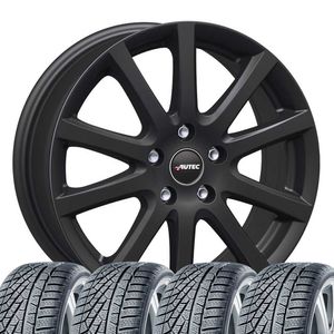 4 kompletne koła zimowe Skandic 7,5x18 ET 37 5x112 czarny mat z oponami 225/40 R18 92V Hankook Winter i*cept evo3 W330 XL F do Ssangyong Tivoli