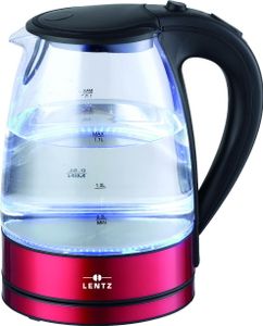 Lentz Electric Kettles Lentz Wasserkocher 1700ml LED Glas, Rot