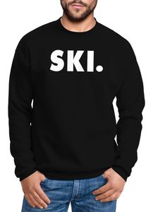 Sweatshirt Herren Ski Wintersport Wintersportler Ski-Fahrer Ski-Pullover Rundhals-Pullover Moonworks® schwarz M