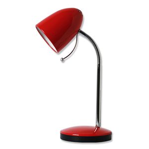 Aigostar Leselampe Retro Schreibtischlampe Tischlampe Arbeitsplatzlampe Nachttischleuchte mit Gelenk-Arm aus Metall, Rot