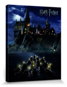 Harry Potter Poster Leinwandbild Auf Keilrahmen - Die Hogwarts-Schule Für Hexerei Und Zauberei (50 x 40 cm)