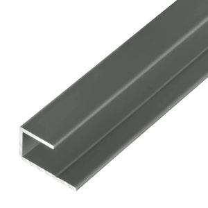 5, S-Polytec® Aluminium U-Profil 8mm Staubgrau RAL 7037 (1 Meter), Alu Abschlussprofil, Aluprofil für Vinyl-Boden und Aluverbundplatten Dibond