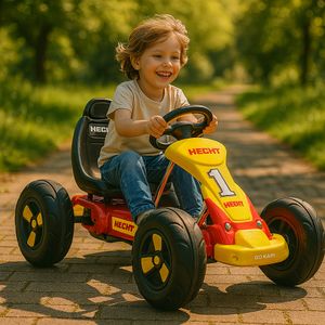 HECHT 59788 Tretkart Go-Kart | bis 30 kg | Rücktrittbremse | Pedalantrieb | Rot-Gelb HECHT 59788 Tretkart Go-Kart | bis 30 kg | Rücktrittbremse | Pedalantrieb | Rot-Gelb