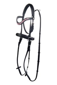 HKM Gebisslose Trense Funny Horses für Holzpferde SCHWARZ/PINK, Gr. Mini Shetty