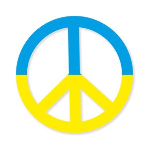 Peace Zeichen Aufkleber I Stop war in Ukraine I Ø 10 cm I Aufkleber für Auto / Roller  / Laptop I UV- und wetterfest I kfz_682
