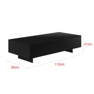 [en.casa] Stolik kawowy Lärketorp 115 x 55 x 31 cm Stolik boczny Stolik do sofy Stolik do salonu Stolik kawowy Czarny