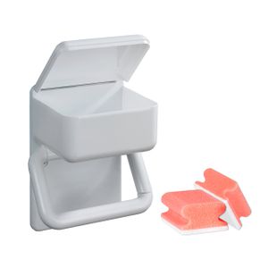 Toilettenpapierhalter 2 in 1 & Reinigungsschwamm, 2er Set