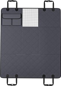 SucceBuy przedłużacz tylnego siedzenia dla psów, pokrowiec samochodowy na hamak dla psa, wodoodporny pokrowiec na siedzenie z twardym dnem 54 "x 24", obsługuje 400 funtów z siatkowym oknem i torbą do przechowywania samochodu, SUV-a