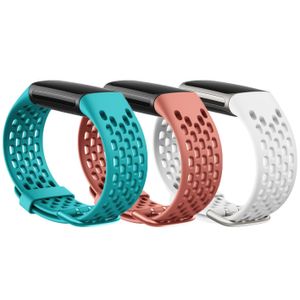 INF Fitbit Charge 5 Armband Silikon 3er-Pack Türkis / Koralle / Weiß