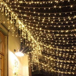 10m 100 LED Lichterkette 8 Lichtmodi Wasserdicht Innen Außen Weihnachten Hochzeit Party Garten Deko (Gelb)