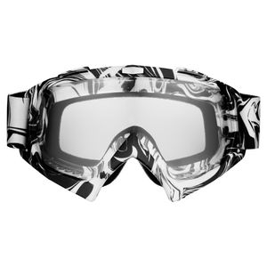 Designer Motocross Brille weiß mit klarem Glas