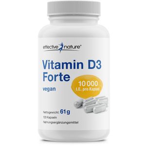 Vitamin D3 10.000 I.E. hochdosiert - 120 Stk. - 250 mcg Vitamin D pro Tag