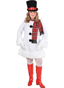 M222199-XXL-3XL weiß Damen Schneefrau Schneemann Kleid Weihnachts Kostüm Gr.XXL-3XL=52-54