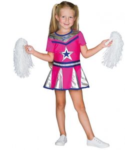 dress up Kostüm Cheerleaderinnen rosa Größe 152