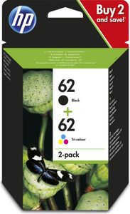 HP 62 Twin Pack - balení po 2 kusech - černá, trikolóra