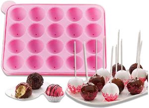 Silikon CakePop Backform Kugeln Formen Silikonform für Lollipop Schokolade Süßigkeiten mit 20 Stück Stöcke