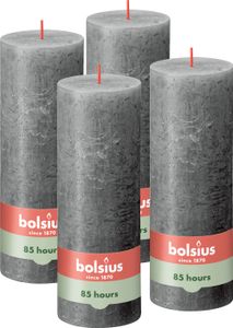 Bolsius 4er Set Kerzen, 19cm, anthrazit