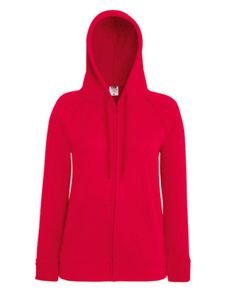Lady-Fit Lightweight Hooded Sweat Jacket - Farbe: Red - Größe: S