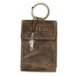 Wild Things Only skórzana saszetka unisex na klucze brązowa 5.5x1.5x8cm OPJ904N