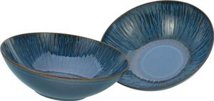 CreaTable, 33084, Sea Breeze Blau, Salatschüssel 2-tlg, Steinzeug