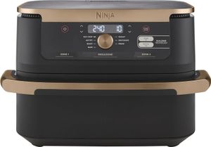 NINJA Heißluftfritteuse Foodi Heißluftfritteuse,Dual Zone,MegaZone,Friteuse,Ohne Fett, 2470,00 W, Fritteuse ohne Öl, Fritteuse Heissluft, Zubehör