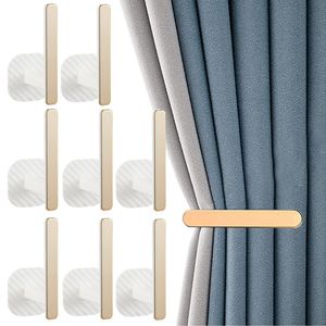 8 Stück Wandbehang Raffhalter L-Form Gardinenhalter Vorhanghalter Vorhang Halterung Gold
