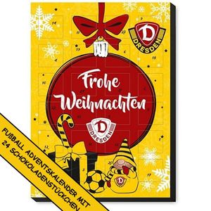 Adventskalender Fussball 2021 - 24x Schokoladenstückchen  - Frauen & Männer Fussballfans Dynamo Dresden   Weihnachtskalender Schokoladenkalender
