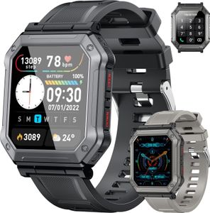 Smartwatch, Fitness-Tracker, Militär-Smartwatches, digitale Herrenuhren, Anruf tätigen/annehmen, Laufen, wasserdicht, kompatibel mit ios, Android