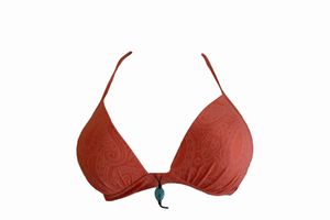 Cyell Triangel Bikini Top 75C Peach Jacquard Bikinioberteil Swim Swimwear #X194