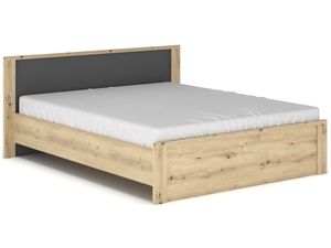 NABBI Manželská postel s roštem Daicos LB-140 140x200 cm - dub artisan / šedá