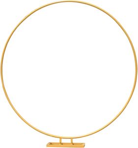 1.5M Hochzeitsbogen Requisiten Moderner Runder Ring Eisenbogen Hochzeitsdekoration, Quadratische Basis (Gold)