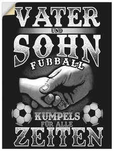 ARTland Wandbild, selbstklebend Vater und Sohn Fußball Kumpels Größe: 30x40 cm