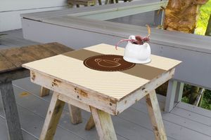Wallario selbstklebende Möbelfolie/ Tischdecke für Innen und Außen, Größe: 90 x 90 cm - Kaffee-Menü - Logo Symbol für Kaffee