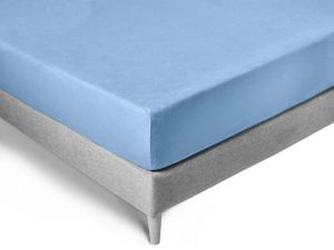 Kneer - Kinder-Betttuch - * Qualität 50 *  Fein-Jersey - Farbe:  63 Hellblau - Größe: 60/120 - 70/140 cm