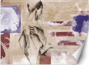Vlies fototapete Frau Boho Abstraktion 368x254 cm Feeby Beige inkl. Kleber einfache Montage