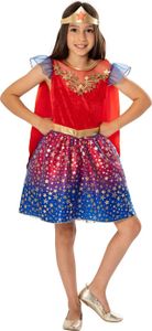 Wonder Woman - "Deluxe" Kostüm-Kleid - Mädchen BN5121 (140) (Rot/Blau/Gold) Wonder Woman - "Deluxe" Kostüm-Kleid - Mädchen BN5121 (140) (Rot/Blau/Gold)