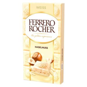 Ferrero Rocher Weisse Schokoladentafel mit Haselnüssen und Creme 90g