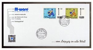 FDC 01.04.14: 2x Jubiläumsmarke Briefträger ungelaufen M-ware® ID14507