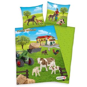 Schleich Farm World Bettwäsche / Kinderbettwäsche, 100% Baumwolle ( Renforcé ), 80x80 + 135x200 cm